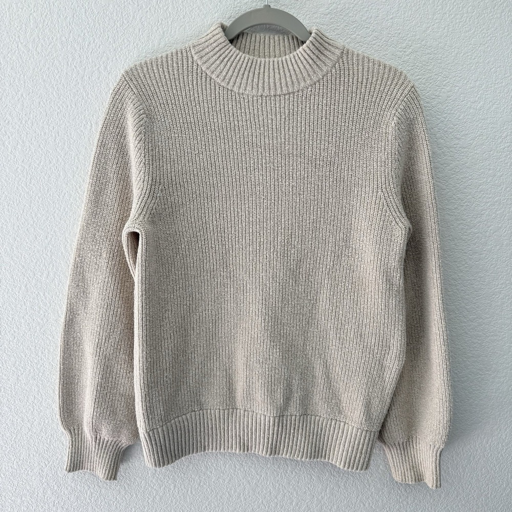 Patagonia Neutral Off-Shoulder Knit Sweater - Light Taupe